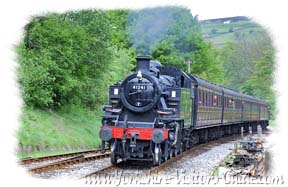 Yorkshire Steam Trains - Approaching Oxenhope Station on the Keighley Worth Valley Railway