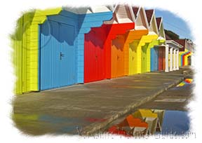 Picture of colourful beach huts at Scarborough. Courtesy of Malcolm Hutton