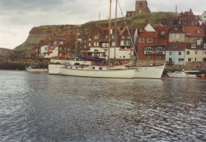 Picture of Sunseeker tied alongside a Whitby dredger