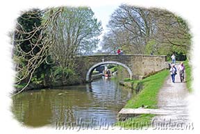 Picture of Dowley Gap Locks through the bridge over the Leeds Liverpool Canal